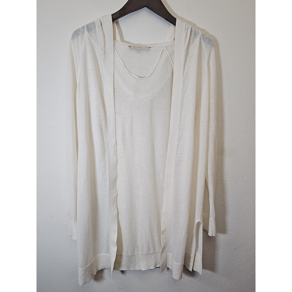 Ann Taylor LOFT Hooded Open Cardigan Size Small‎ Whisper White